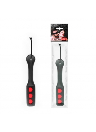 Черная шлепалка NOTABU с красными сердечками - 32 см. - Notabu - купить с доставкой в Подольске