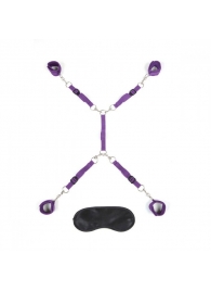 Фиолетовый набор фиксаций на кровати Classic Bedspreader - Lux Fetish - купить с доставкой в Подольске