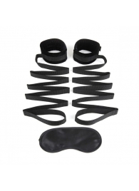 Чёрные манжеты для фиксации на кровати Bondage Bed Strap - Lux Fetish - купить с доставкой в Подольске