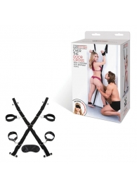 Чёрный набор для фиксации у двери - Lux Fetish - купить с доставкой в Подольске