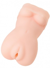 Телесный мастурбатор в виде женской фигурки - Toyfa Basic - в Подольске купить с доставкой