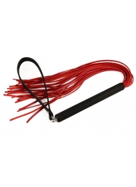 Красная кожаная плеть MIX с черной рукоятью - 47 см. - Sitabella - купить с доставкой в Подольске