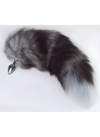 Серебристая анальная пробка с пушистым хвостом - Sitabella - купить с доставкой в Подольске