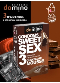 Презервативы для орального секса DOMINO Sweet Sex с ароматом шоколадного мусса - 3 шт. - Domino - купить с доставкой в Подольске