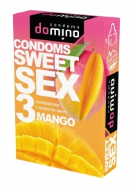 Презервативы для орального секса DOMINO Sweet Sex с ароматом манго - 3 шт. - Domino - купить с доставкой в Подольске