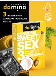 Презервативы для орального секса DOMINO Sweet Sex с ароматом тропических фруктов - 3 шт. - Domino - купить с доставкой в Подольске