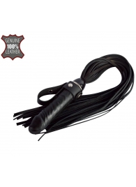 Черная плеть  Ковбой  с ручкой-фаллосом - 55 см. - Sitabella - купить с доставкой в Подольске