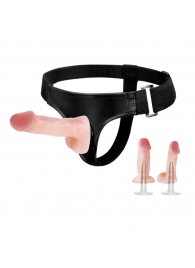 Женский страпон с двумя сменными насадками - 10,5 и 10 см. - Baile - купить с доставкой в Подольске