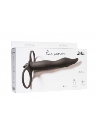 Черная вибронасадка для двойного проникновения Flirtini - 15,9 см. - Lola Games - купить с доставкой в Подольске