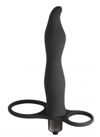 Черная вибронасадка для двойного проникновения Flirtini - 15,9 см. - Lola Games - купить с доставкой в Подольске