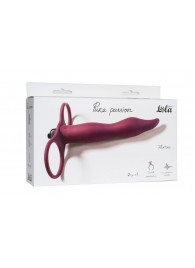 Бордовая вибронасадка для двойного проникновения Flirtini - 15,9 см. - Lola Games - купить с доставкой в Подольске