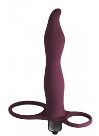 Бордовая вибронасадка для двойного проникновения Flirtini - 15,9 см. - Lola Games - купить с доставкой в Подольске