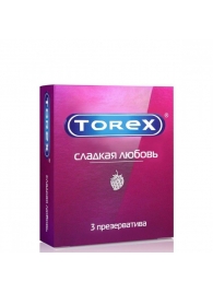 Презервативы Torex  Сладкая любовь  с ароматом клубники - 3 шт. - Torex - купить с доставкой в Подольске