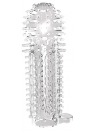 Закрытая прозрачная насадка на пенис с шипиками Nubby Sleeve - 14,5 см. - Chisa - в Подольске купить с доставкой