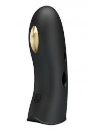 Черная вибронасадка на палец с электростимуляцией Marico - Baile - купить с доставкой в Подольске