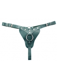 Изумрудные трусики с кольцом для страпона Ladys Arsenal - БДСМ Арсенал - купить с доставкой в Подольске