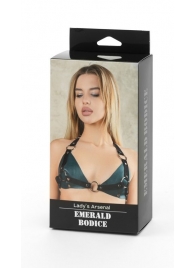 Изумрудный лиф Ladys Arsenal с колечками - БДСМ Арсенал - купить с доставкой в Подольске