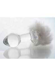 Стеклянная анальная втулка с хвостиком - 9,5 см. - Sexus - купить с доставкой в Подольске