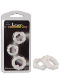 Набор из 3 белых рельефных эрекционных колец - Sitabella - в Подольске купить с доставкой