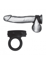 Черное двойное силиконовое кольцо С B GEAR - BlueLine - в Подольске купить с доставкой