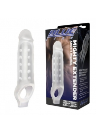 Прозрачная текстурированная насадка Mighty Extender - 13 см. - BlueLine - в Подольске купить с доставкой