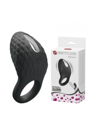 Черное эрекционное виброкольцо с рельефным дизайном Heloise - Baile - в Подольске купить с доставкой