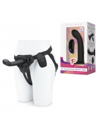 Черный вибрострапон с загнутой головкой Pegasus с пультом ДУ - 15 см. - Pegasus - купить с доставкой в Подольске