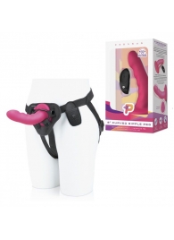 Розовый ребристый вибрострапон Pegasus - 14 см. - Pegasus - купить с доставкой в Подольске