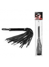 Черная гладкая плеть-флоггер с ручкой - 40 см. - Notabu - купить с доставкой в Подольске