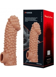 Телесная насадка на фаллос с отверстием для мошонки - 15,6 см. - KOKOS - в Подольске купить с доставкой