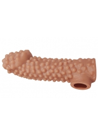 Телесная насадка на фаллос с отверстием для мошонки - 15,6 см. - KOKOS - в Подольске купить с доставкой