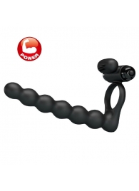 Черная насадка для двойной стимуляции Hercules Penis Sheath III - 15,3 см. - Baile - купить с доставкой в Подольске