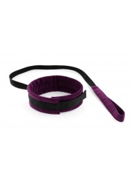 Фиолетово-черный ошейник My Rules с поводком - БДСМ Арсенал - купить с доставкой в Подольске
