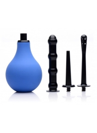 Анальный душ с 3 насадками Premium One-way Valve Anal Douche Set - XR Brands - купить с доставкой в Подольске