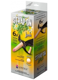 Пояс-трусики с 2 насадками Exotic-Linda - 17,5 см. - LOVETOY (А-Полимер) - купить с доставкой в Подольске