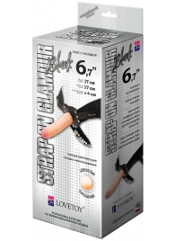 Пояс-трусики с насадкой Glamour - 17 см. - LOVETOY (А-Полимер) - купить с доставкой в Подольске