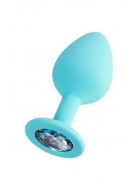 Мятная анальная втулка Brilliant с прозрачным кристаллом - 8 см. - ToyFa - купить с доставкой в Подольске