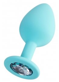 Мятная анальная втулка Brilliant с прозрачным кристаллом - 8 см. - ToyFa - купить с доставкой в Подольске