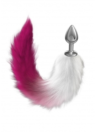 Серебристая анальная пробка с розовым хвостом Galaxy - Lola Games - купить с доставкой в Подольске