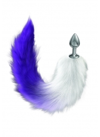 Серебристая анальная пробка с фиолетовым хвостом Galaxy - Lola Games - купить с доставкой в Подольске
