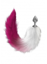 Серебристая анальная пробка с розовым хвостом Starlit - Lola Games - купить с доставкой в Подольске