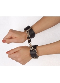 Чёрные наручники  Новичок  на карабинах - Sitabella - купить с доставкой в Подольске