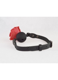 Черный кляп-шар с розой - Sitabella - купить с доставкой в Подольске