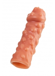 Телесная, покрытая пузырьками насадка на член - 16,5 см. - KOKOS - в Подольске купить с доставкой
