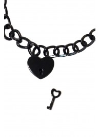 Черный ошейник Embrace с ключиком - Lola Games - купить с доставкой в Подольске