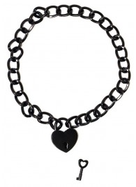 Черный ошейник Embrace с ключиком - Lola Games - купить с доставкой в Подольске