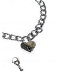 Серебристый ошейник Embrace с ключиком - Lola Games - купить с доставкой в Подольске