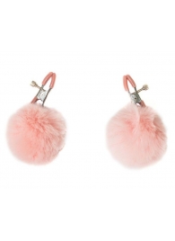 Зажимы на соски Angelic с розовыми меховыми шариками - Lola Games - купить с доставкой в Подольске