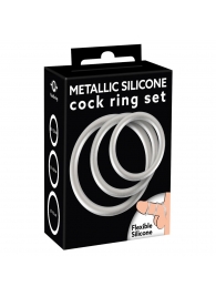 Набор из 3 эрекционных колец под металл Metallic Silicone Cock Ring Set - Orion - в Подольске купить с доставкой