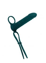 Зеленая вибронасадка для двойного проникновения Rori - 17 см. - Lola Games - купить с доставкой в Подольске